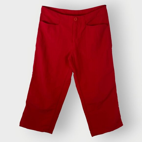 Vtg Water Girl Patagonia Capris | 4 | Red Nylon Pockets USA | Beachy Ocean Water - Picture 1 of 10